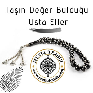 Ayyıldızlı Oltu Taşı Tesbihi