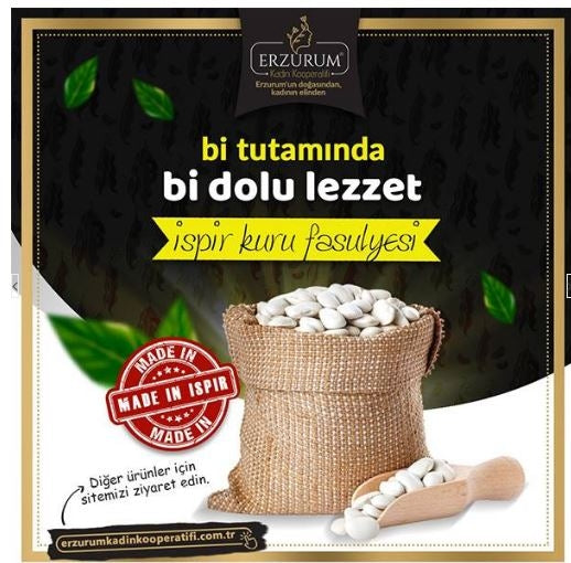 Erzurum Kadın Kooperatifi Ata Tohum İspir Kuru Fasülye 1 KG
