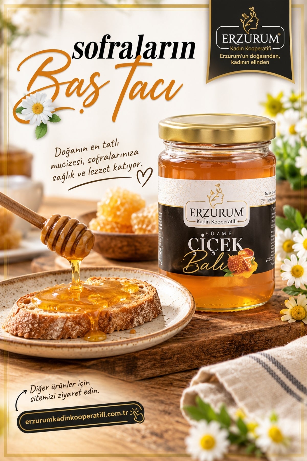 ERZURUM KADIN KOOPERATİFİ SÜZME ÇİÇEK BALI 850 GR